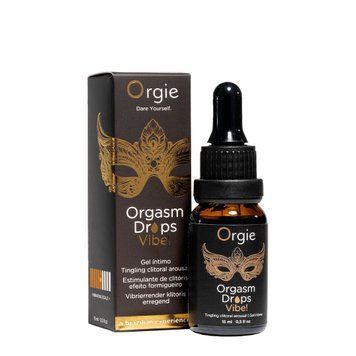 Збуджувальні краплі для клітора Orgie Orgasm Drops Vibe!, 15 мл, тепло-холод, ефект вібрації SX1532 фото