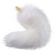 Металева анальна пробка Лисячий хвіст LOCKINK SEVANDA White Fox-Tail Anal Pear-shape Plug SX0865 фото 3