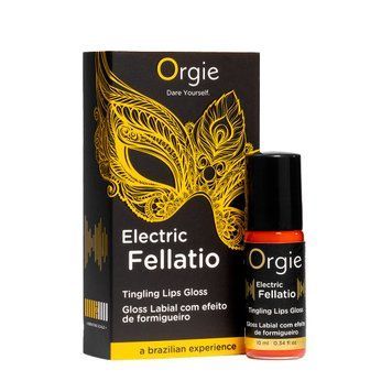 Блиск для губ з ефектом вібрації Orgie Electric Fellatio Lips Gloss, 10 мл, смак фруктового асорті SX1548 фото
