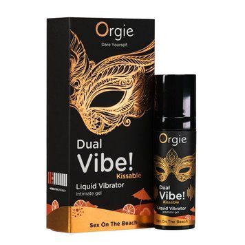 Рідкий вібратор Orgie Dual Vibe! Sex On The Beach Kissable Liquid Vibrator, 15 мл SX1499 фото