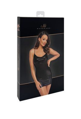 Сукня Noir Handmade F307 Mirage wetlook mini dress with jewelry rhinestone chain - 3XL SX0284 фото
