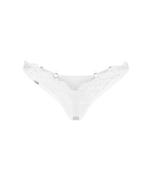 Трусики-стрінги з мереживом Obsessive Arrowel White crotchless thong S/M SX2591 фото