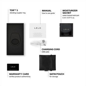 Ерекційне кільце з вібрацією LELO Tor 3 Black SX0700 фото