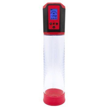 Автоматична вакуумна помпа Men Powerup Passion Pump Red, LED-табло, перезаряджувана, 8 режимів SO6226 фото