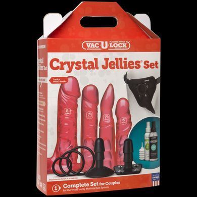 Набір для страпона Doc Johnson Vac-U-Lock Crystal Jellies Set, діаметр 3,8см, 2&times;4,5см, 5,1 см SO1989 фото